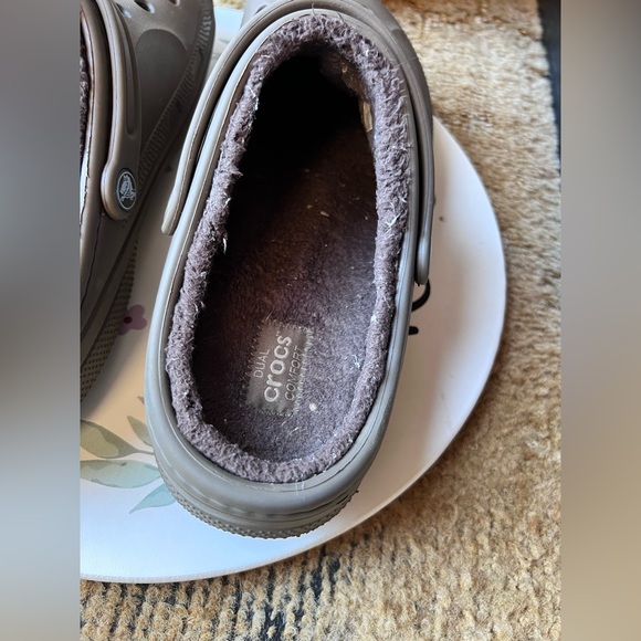 Crocs Classic Fleece Lined Clogs Mens Size 11 M Fuzzy Olive Green - Picture 7 of 16